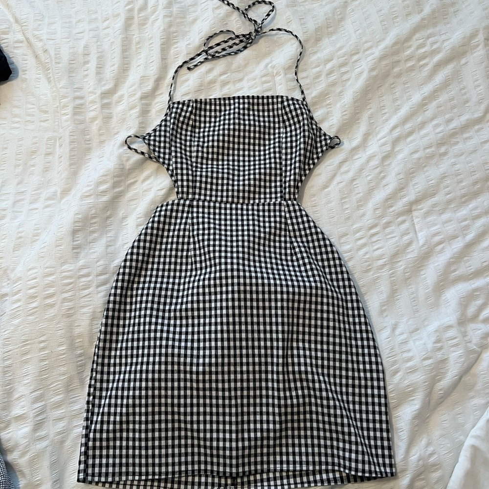 Super down Plaid Two Tie dress